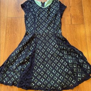 Blue and mint lace dress